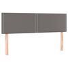 vidaXL Cabeceira cama c/ LED 144x5x78/88cm couro artificial cinzento