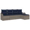 vidaXL Conjunto de Sof&aacute; de Jardim Cinzeto vime PE