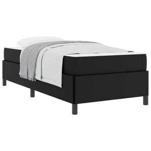 vidaXL Estrutura da Cama com colch&atilde;o Preto 90 x 200 cm tecido