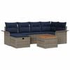 vidaXL Conjunto de Sof&aacute; de Jardim 7 unid. Cinzeto vime PE