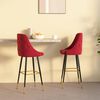 vidaXL Bancos de bar 2 pcs veludo vermelho tinto