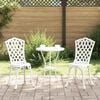 vidaXL Conjunto Bistro de Jardim 3 pcs Branco Alumínio
