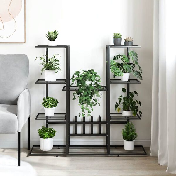 vidaXL Suporte de vasos 94,5x25x89 cm ferro preto