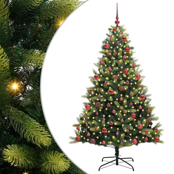 vidaXL &Aacute;rvore de Natal Artificial Articulada 300 LEDs Verde 180 cm