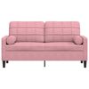 vidaXL Sof&aacute; 2 lugares c/ almofadas decorativas 140 cm veludo rosa