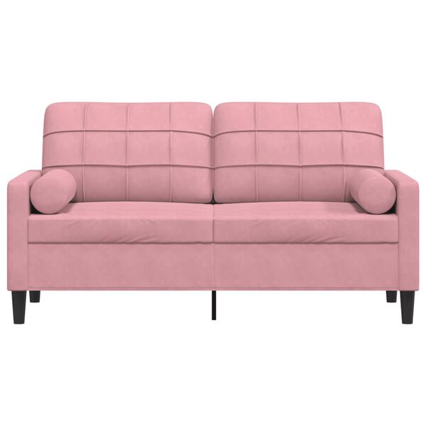 vidaXL Sof&aacute; 2 lugares c/ almofadas decorativas 140 cm veludo rosa