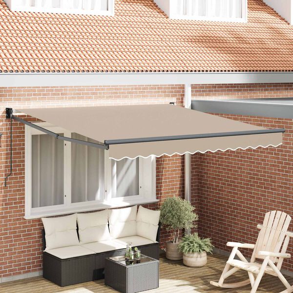 vidaXL Toldo Manual Bege 300 x 250 x 165 cm Poli&eacute;ster