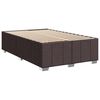 vidaXL Cama boxspring com colch&atilde;o 120x190 cm tecido castanho-escuro