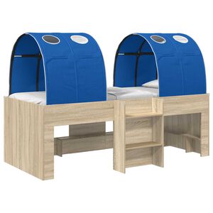 vidaXL Cama com T&uacute;nel 3 unid. Carvalho Sonoma e Azul
