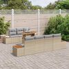 vidaXL Conjunto de Sof&aacute; de Jardim 8 pcs Bege Rattan Sint&eacute;tico