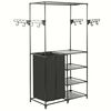 vidaXL Suporte para roupas a&ccedil;o e tecido n&atilde;o tecido 87x44x158 cm preto