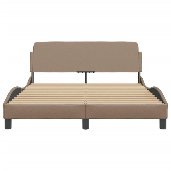 vidaXL Estrutura de cama Dover couro artif. 140x190 cm cappuccino