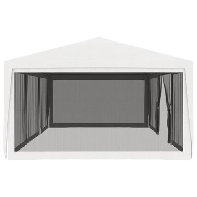 vidaXL Tenda para festas com 4 paredes laterais em rede 4x9 m branco
