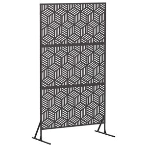 vidaXL Protetor de Privacidade 100 x 50 x 180 cm A&ccedil;o Preto