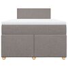 vidaXL Cama boxspring c/ colchão 120x190cm tecido castanho-acinzentado