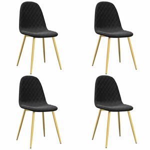 vidaXL Cadeiras de jantar 4 pcs veludo preto