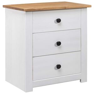 vidaXL Mesa de cabeceira 46x40x57 cm madeira de pinho panama branco