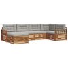 vidaXL Conjunto de Sof&aacute;s para Exterior 6 pcs Cinza Natural e Claro
