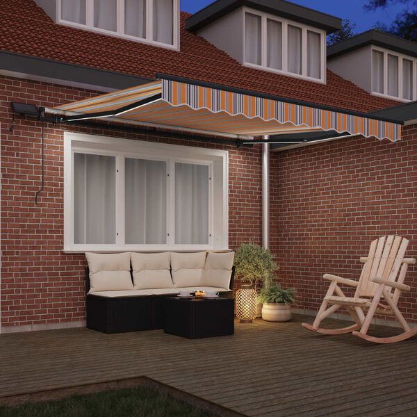 vidaXL Toldo Retr&aacute;til Manual Multicolor 350 x 250 cm tecido