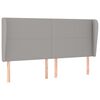 vidaXL Cabeceira cama c/ abas tecido 203x23x118/128 cm cinzento-claro