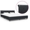 vidaXL Estrutura de cama 160x200 cm couro artificial preto