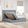 vidaXL Cama com Armazenamento com colch&atilde;o Cinzento-claro 200 x 200 cm