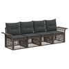 vidaXL Conjunto de Sof&aacute; de Jardim 4 pcs Cinzento vime PE