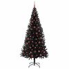 vidaXL &Aacute;rvore de Natal com 300 LEDs com suporte Preto 210 cm PVC