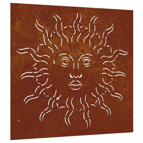 vidaXL Decora&ccedil;&atilde;o p/ muro de jardim 555x55 cm a&ccedil;o corten design sol
