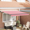 vidaXL Toldo Retr&aacute;til Vermelho e Branco 300 x 250 cm