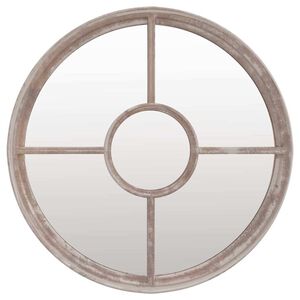 vidaXL Espelho de jardim p/ uso exterior ferro 40x4 cm cor de areia