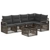 vidaXL Conjunto de Sof&aacute; de Jardim 6 unid. Cinzento vime PE