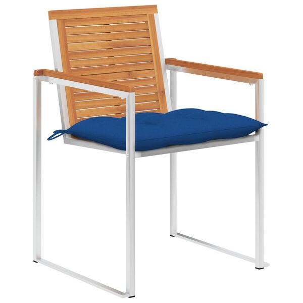 vidaXL Cadeiras de jardim 6 pcs c/ almofad&otilde;es madeira de ac&aacute;cia maci&ccedil;a