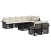vidaXL Conjunto de Sof&aacute; de Jardim 9 unid. Preto e Branco Creme vime PE