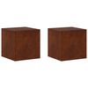 vidaXL Suporte para Plantas 2 pcs Ferro Enferrujado 40 x 40 x 40 cm