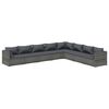 vidaXL 8 pcs conjunto lounge de jardim c/ almofad&otilde;es vime PE cinzento