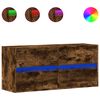 vidaXL Móvel de parede p/ TV c/ luzes LED 100x31x45 cm carvalho fumado