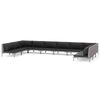 vidaXL 10 pcs conj. lounge jardim c/ almofad&otilde;es vime PE cinza escuro