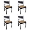 vidaXL Cadeiras de jantar 4 pcs seringueira maci&ccedil;a e veludo castanho