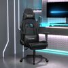 vidaXL Cadeira gaming massagens c/ apoio pés couro artif. preto
