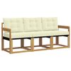 vidaXL Conjunto de Sof&aacute;s para Exterior 3 unid. Branco e Creme
