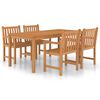 vidaXL Conjunto de jantar de jardim de 5 pe&ccedil;as, 180x90 cm, madeira de teca maci&ccedil;a