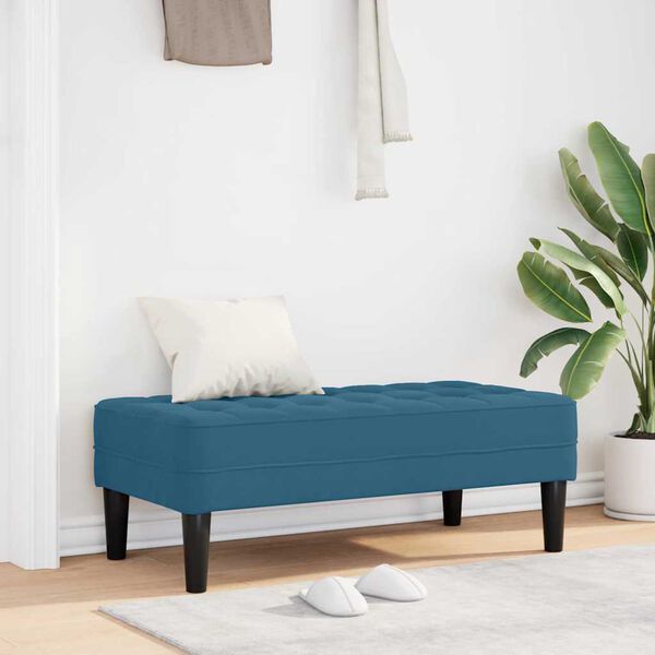 vidaXL banco Azul 113 x 57 x 39 cm Veludo