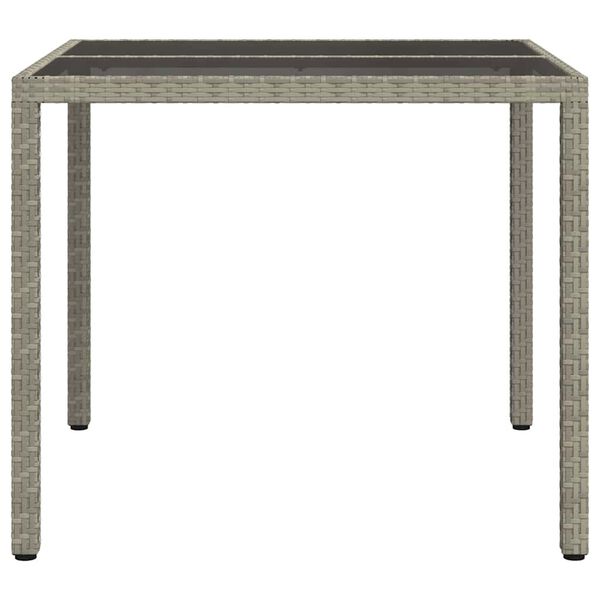 vidaXL Mesa de Jantar para Jardim Cinzeto 90 x 90 x 75 cm vime PE