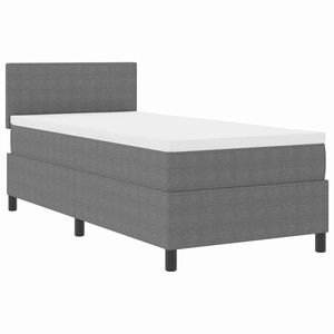 vidaXL Cama Box com cabeceira Cinza Claro e Branco 80 x 200 cm
