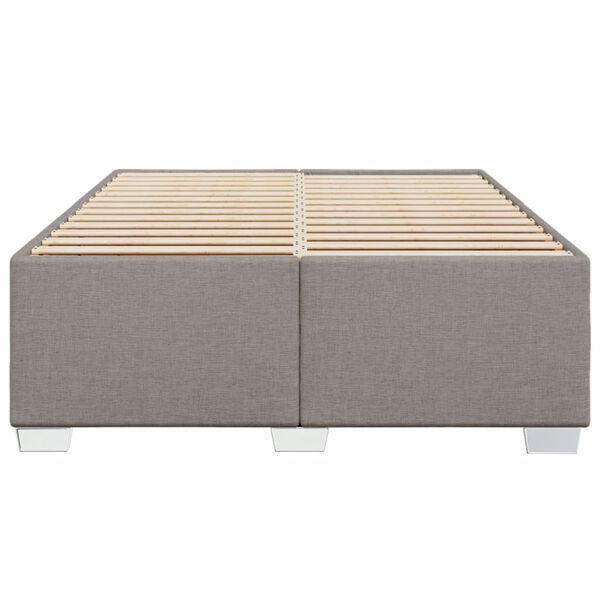 vidaXL Cama sem colch&atilde;o 140x190 cm tecido castanho-acinzentado