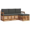 vidaXL Conjunto de Sof&aacute;s para Exterior 4 unid. Natural e Antracite