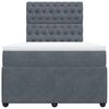 vidaXL Cama boxspring com colch&atilde;o 120x200 cm veludo cinzento-escuro