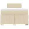 vidaXL Cama com molas/colch&atilde;o 120x200 cm tecido cor creme