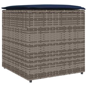 vidaXL Caixa de Almofadas Cinzeto 50 x 50 x 50 cm vime PE